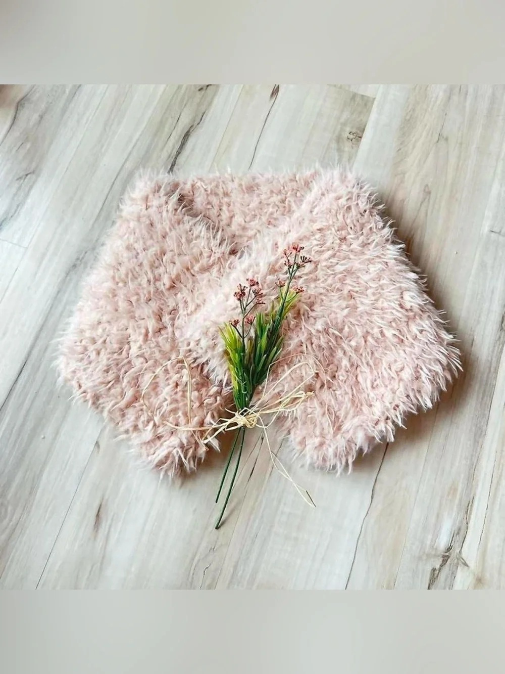 Peach Pink Faux Fur Infinity Scarf